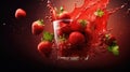 drop splash juice drink strawberry