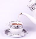 Drop tea from teapot to teacup
