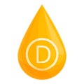 Drop vitamin d icon, cartoon style