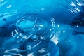 Drop of water. Blue water drop. Falling water. Water splash close-up. Rain close up Royalty Free Stock Photo