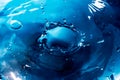Drop of water. Blue water drop. Falling water. Water splash close-up. Rain close up Royalty Free Stock Photo