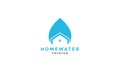 Drop water blue with home logo vector symbol icon design graphic illustration Royalty Free Stock Photo