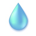 Drop of water. Blue raindrop. Liquid icon. Illustration of purity. Vector icon.