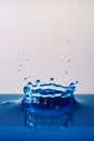 Drop of water, blue water drop, water splash close-up Royalty Free Stock Photo