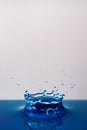 Drop of water, blue water drop, water splash close-up Royalty Free Stock Photo