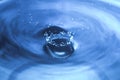 Drop of water. Blue water drop. Water splash close-up Royalty Free Stock Photo