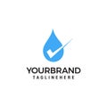 Drop Water Check Mark Icon Logo Template Royalty Free Stock Photo