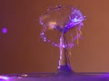 Drop of water colliding when it bounces and forming a palm tree