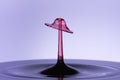 A drop of water creating a hat shape structure when another droplet collides Royalty Free Stock Photo