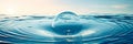 drop of water creating ripples, symbolizing the impact of individual actions on World Water Day. Generative AI Royalty Free Stock Photo