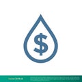 Drop Water Dollar Sign Icon Vector Logo Template Illustration Design. Vector EPS 10