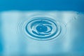 Drop of water falling and creating ripples Royalty Free Stock Photo