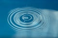 Drop of water falling and creating ripples Royalty Free Stock Photo