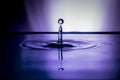 A drop of water when falling on more water generates capricious shapes