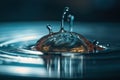 a drop of water that is falling into a pool of water Royalty Free Stock Photo