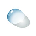 Drop of water on the flatness, a transparent background. Vector illustration. Royalty Free Stock Photo