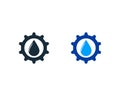 Drop Water Gear Icon Vector Logo Template Illustration Design Royalty Free Stock Photo