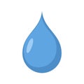Drop of water isolated. drib Aqua blue on white background