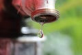 A drop of water leaking from the faucet Royalty Free Stock Photo