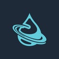 Drop Water Planet Circle Logo Design Template, Suitable for any business related to Water and world