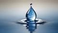 drop of water, water drop splash, A blue water drop, Royalty Free Stock Photo