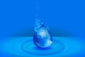 Drop of water splash blue vector web image template Royalty Free Stock Photo