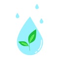 Drop water with sprout inside. Environmental protection concept Royalty Free Stock Photo