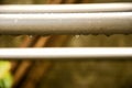 Drop of water on the steel pipe