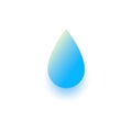 Drop water vector icon. Blue color illustration isolated on white. Royalty Free Stock Photo