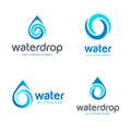 Drop of water vector logo. Clean water, Spa. Vector illustration. Royalty Free Stock Photo