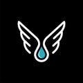 Drop Water and Wing Logo Template Illustration Design. Vector EPS 10 Royalty Free Stock Photo