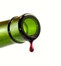 Drop of wine from a bottle Royalty Free Stock Photo