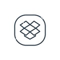 dropbox icon vector from social media logos concept. Thin line illustration of dropbox editable stroke. dropbox linear sign for Royalty Free Stock Photo