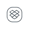 dropbox icon vector from social media logos concept. Thin line illustration of dropbox editable stroke. dropbox linear sign for