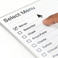 Dropdown menu isolated on white background Royalty Free Stock Photo