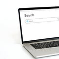 Dropdown search bar template isolated on white background