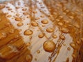 Droped water on varnished wood