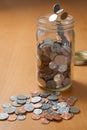 Droping coins into a jar