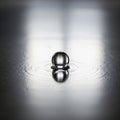 On the droplet against the blurred background emphasizes its simplicit Royalty Free Stock Photo