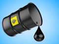 Droplet of crude oil with black barrel