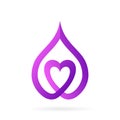 droplet lovers logo design template