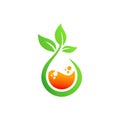 droplet vegan juice fruit logo