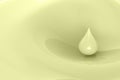 Droplet of yellow milk