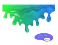 Droplets of liquid colorful green and blue. flow paint liquid abstract background for design, poster, vector illustration. Eps10 Royalty Free Stock Photo