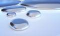 Droplets of liquid metal - mercury. 3D rendered illustration Royalty Free Stock Photo