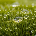 Droplets are spherical reflecting light and creating a glossy Royalty Free Stock Photo
