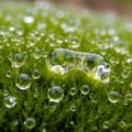 The droplets are spherical, reflecting light and creating intricate Royalty Free Stock Photo