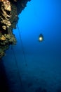 Underwater wall with diver