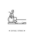 Dropped kerb line icon. Editable illustration