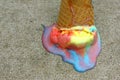 Dropped Rainbow Ice Cream Cone